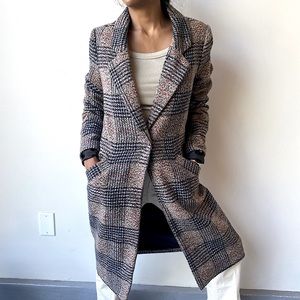 Cotton On Longline Plaid Coat
